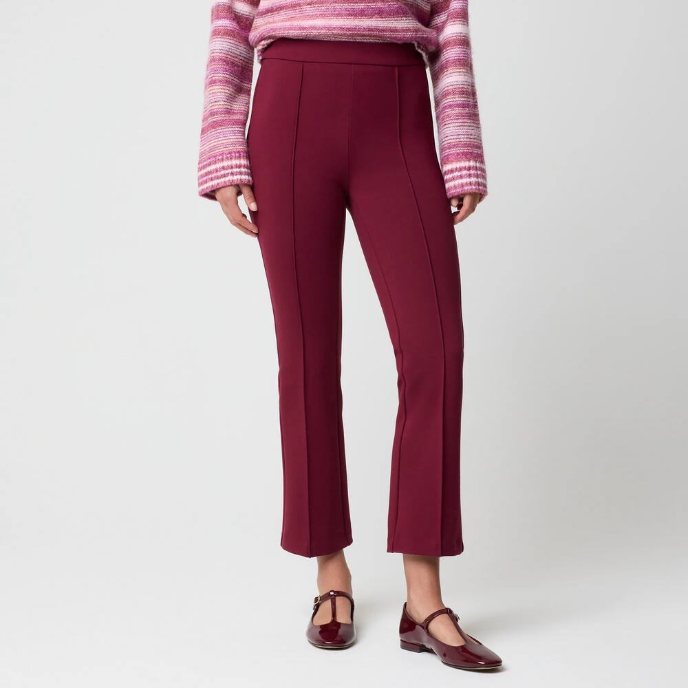 J.Crew Factory Ponte Cropped Pull-On Pant Vintage Burgundy Size 0 NWT